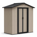 Domek narzędziowy metalowy 213 cm x 130 cm x 185 cm Szaro-Beżowy