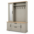 Wieszak do przedpokoju z lustrem MDF Szary 200x150x40 cm