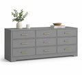Komoda z 9 szufladami MDF Szara