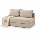 Sofa Rozkładana Sztruks Bawełniany Beżowa 200 cm x 100 cm