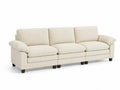 Sofa 3-osobowa z tkaniny poliestrowej Beżowy 230 cm