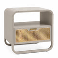 Szafka nocna z MDF z rattanowym frontem, 50cm x 40cm x 30cm