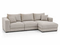 Sofa narożna L z tkaniny sztruksowej beżowa 300x200 cm
