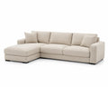 Sofa narożna 4-osobowa L-kształtna Poliester Beżowy 250cm