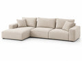 Sofa narożna lewostronna z poduszkami, 300x200x90 cm, Jasny Beżowy