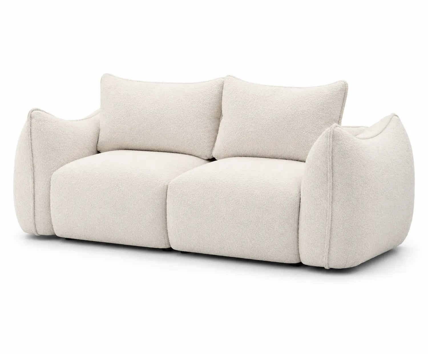 Sofa dwuosobowa tkanina bouclé Biały 200cm