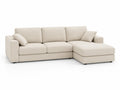 Narożna sofa z tkaniny poliestrowej 250 cm x 150 cm Beżowa