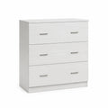 Komoda z trzema szufladami z płyty laminowanej Biała 80x40x90 cm