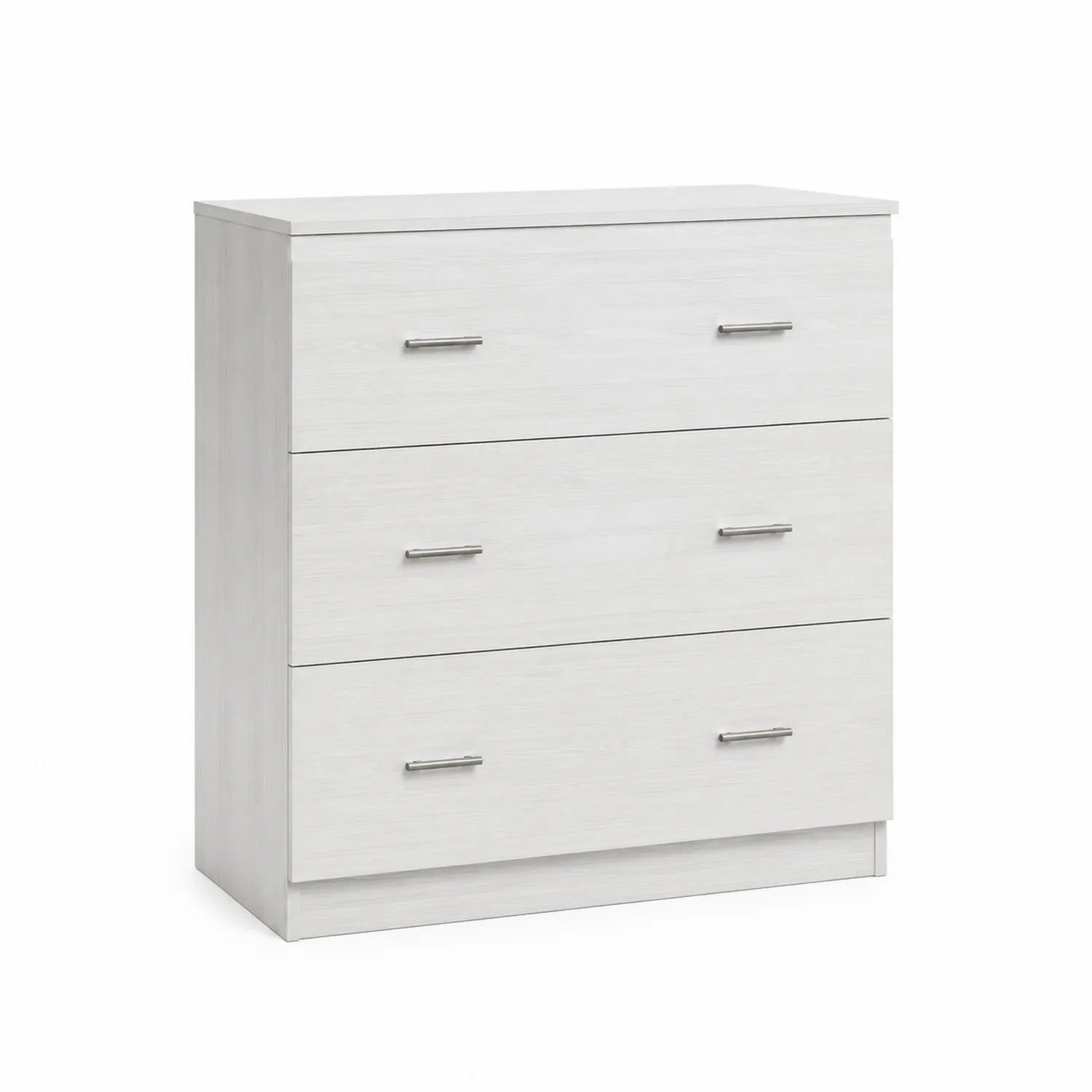 Komoda z trzema szufladami z płyty laminowanej Biała 80x40x90 cm